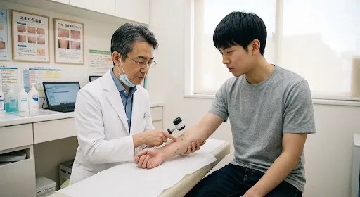 皮膚科での診察イメージ